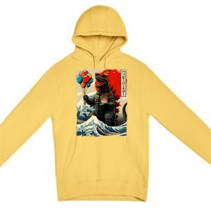 Kaiju Birthday Party Japanese Art Lovers Monster Movie Gifts Premium Pullover Hoodie