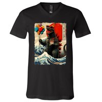 Kaiju Birthday Party Japanese Art Lovers Monster Movie Gifts V-Neck T-Shirt