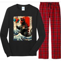 Kaiju Birthday Party Japanese Art Lovers Monster Movie Gifts Long Sleeve Pajama Set