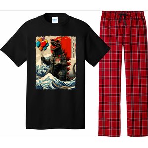 Kaiju Birthday Party Japanese Art Lovers Monster Movie Gifts Pajama Set