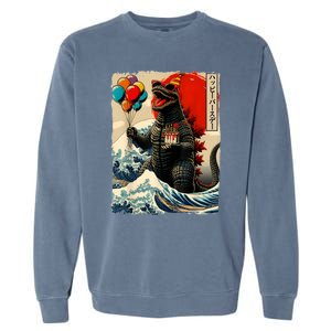 Kaiju Birthday Party Japanese Art Lovers Monster Movie Gifts Garment-Dyed Sweatshirt