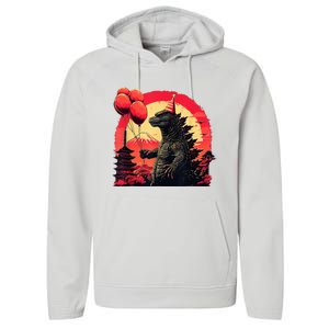 Kaiju Birthday Party Japan Monster Movie Bday Performance Fleece Hoodie