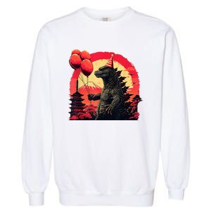 Kaiju Birthday Party Japan Monster Movie Bday Garment-Dyed Sweatshirt