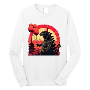 Kaiju Birthday Party Japan Monster Movie Bday Long Sleeve Shirt