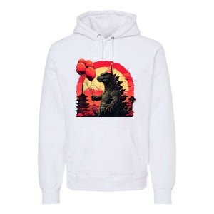 Kaiju Birthday Party Japan Monster Movie Bday Premium Hoodie