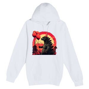 Kaiju Birthday Party Japan Monster Movie Bday Premium Pullover Hoodie