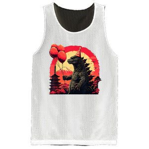 Kaiju Birthday Party Japan Monster Movie Bday Mesh Reversible Basketball Jersey Tank