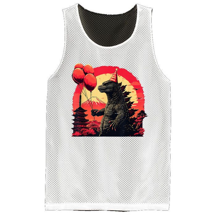 Kaiju Birthday Party Japan Monster Movie Bday Mesh Reversible Basketball Jersey Tank