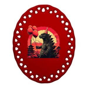 Kaiju Birthday Party Japan Monster Movie Bday Decorations Ceramic Oval Ornament