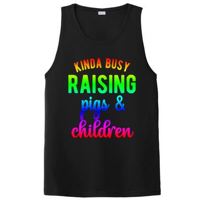 Kinda Busy Raising Pigs And Children Pig Mom Pig Farmer Gift PosiCharge Competitor Tank