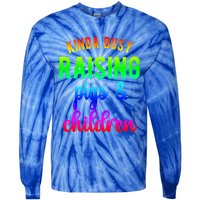 Kinda Busy Raising Pigs And Children Pig Mom Pig Farmer Gift Tie-Dye Long Sleeve Shirt