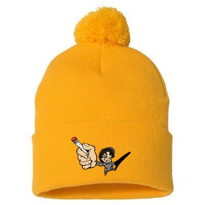 K.I.L.L B.I.L.L Rav Left Handed Cigarette Pom Pom 12in Knit Beanie