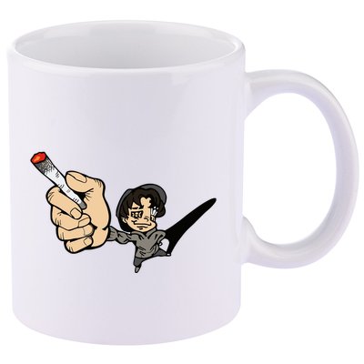 K.I.L.L B.I.L.L Rav Left Handed Cigarette 11oz C Handle Ceramic Mug