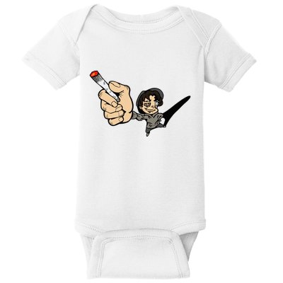 K.I.L.L B.I.L.L Rav Left Handed Cigarette Baby Bodysuit
