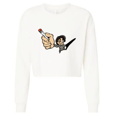 K.I.L.L B.I.L.L Rav Left Handed Cigarette Cropped Pullover Crew