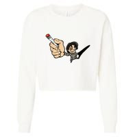K.I.L.L B.I.L.L Rav Left Handed Cigarette Cropped Pullover Crew
