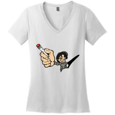 K.I.L.L B.I.L.L Rav Left Handed Cigarette Women's V-Neck T-Shirt
