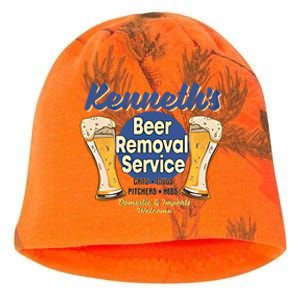 Kenneth's Beer Removal Service Funny Party Ing Cute Gift Kati - Camo Knit Beanie