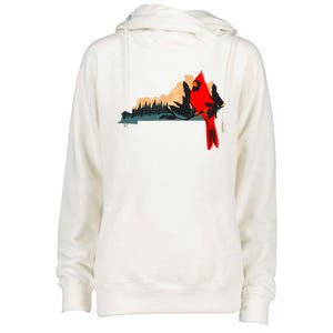 Kentucky Bluegrass State Cardinal Bird Horse Farm Pride Womens Funnel Neck Pullover Hood