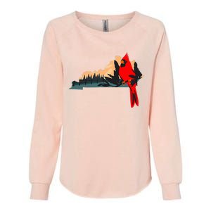 Kentucky Bluegrass State Cardinal Bird Horse Farm Pride Womens California Wash Sweatshirt