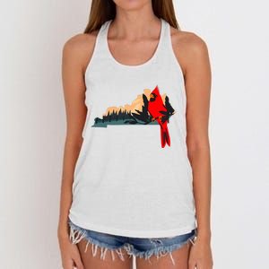 Kentucky Bluegrass State Cardinal Bird Horse Farm Pride Women's Knotted Racerback Tank