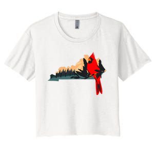 Kentucky Bluegrass State Cardinal Bird Horse Farm Pride Women's Crop Top Tee