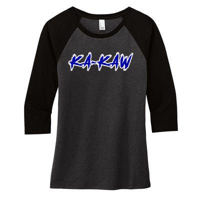 Kakaw B.A.T.T.L.E.H.A.W.K.S St. Louis Football Tailgate Women's Tri-Blend 3/4-Sleeve Raglan Shirt