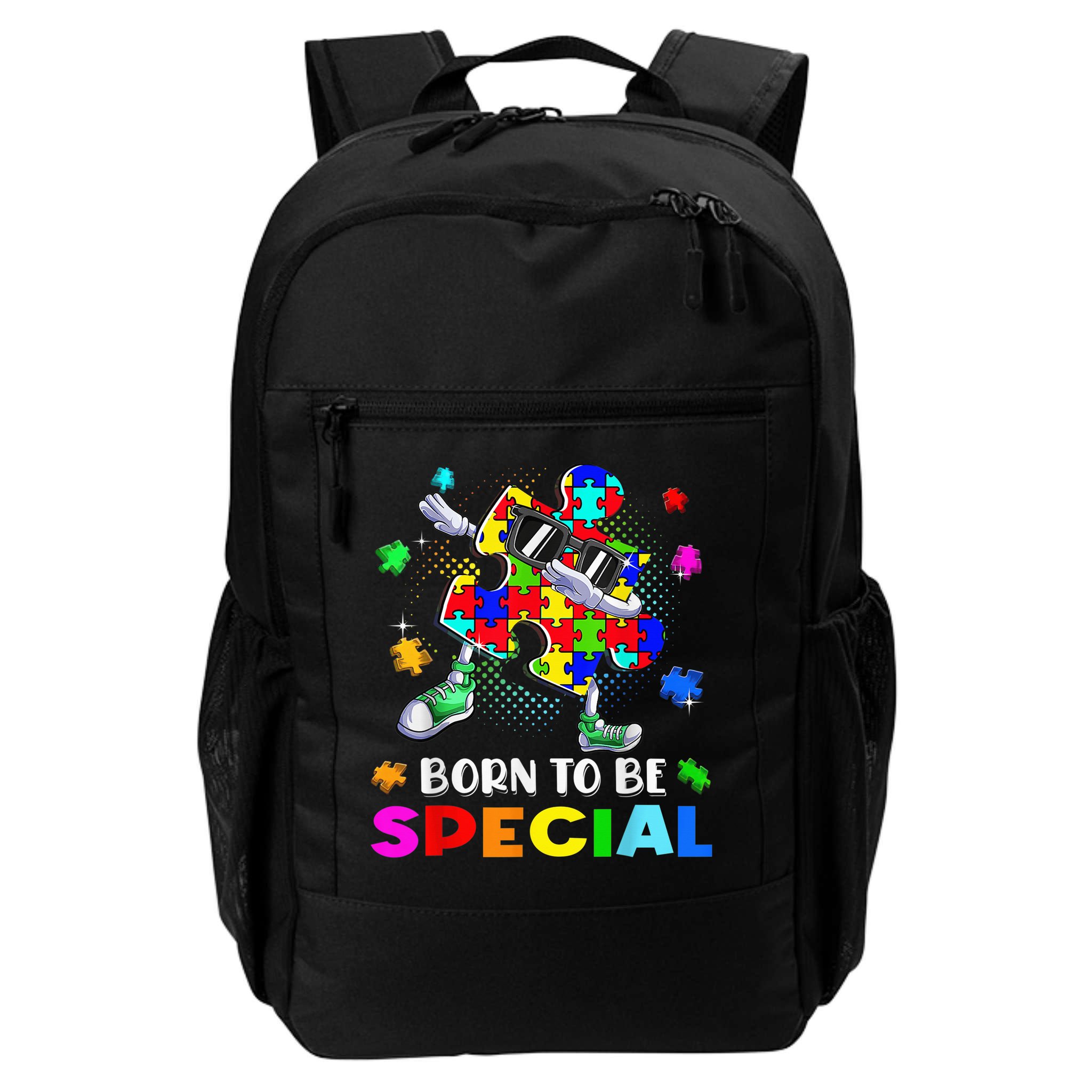 kid Born Special Dabbing Puzzle boy Autism Awareness Backpack