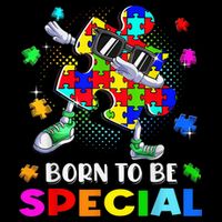 kid Born Special Dabbing Puzzle boy Autism Awareness Backpack