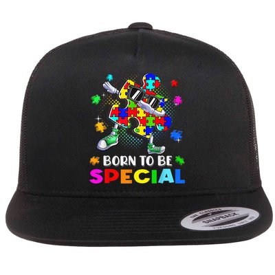 kid Born Special Dabbing Puzzle boy Autism Awareness Flatbill Hat