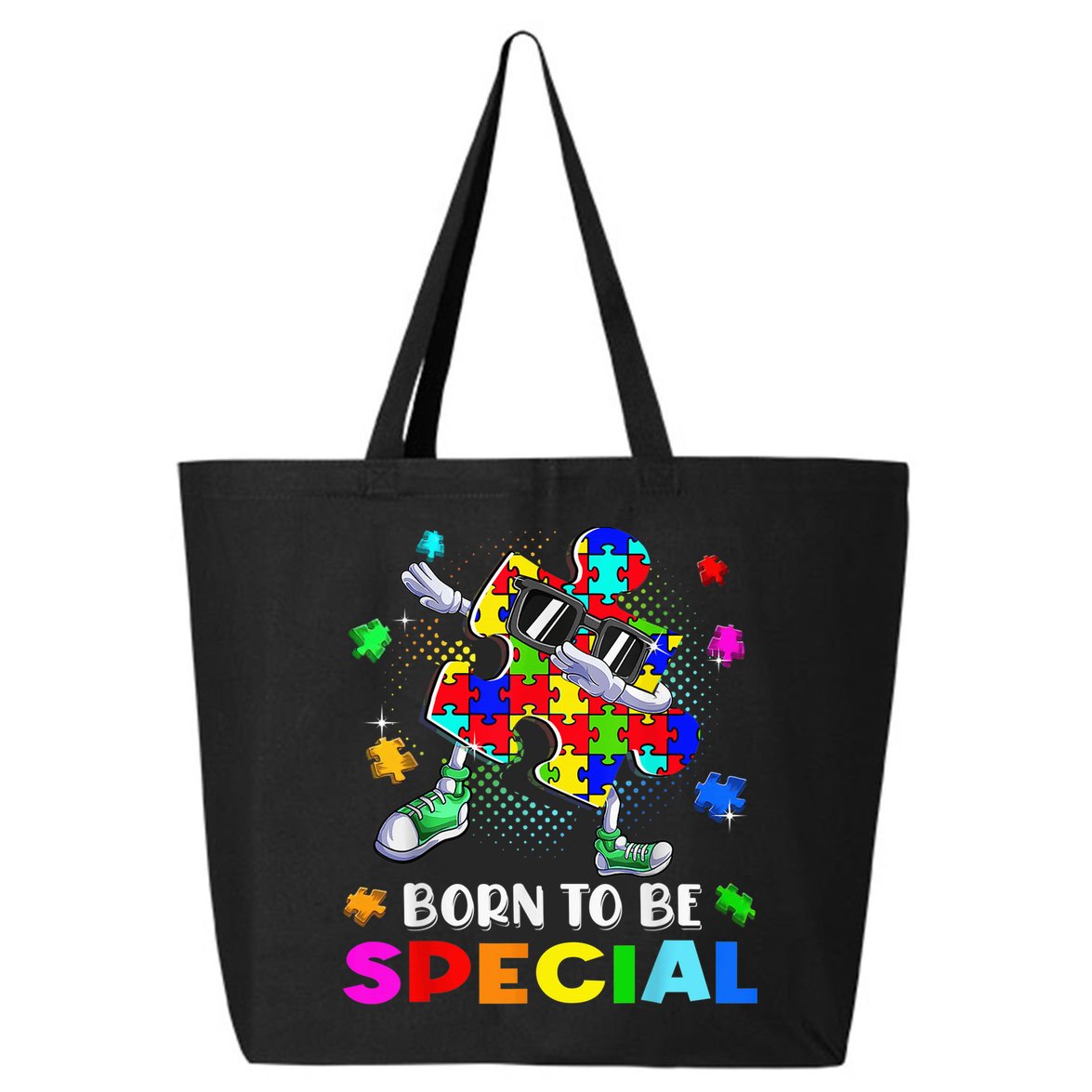kid Born Special Dabbing Puzzle boy Autism Awareness 25L Jumbo Tote