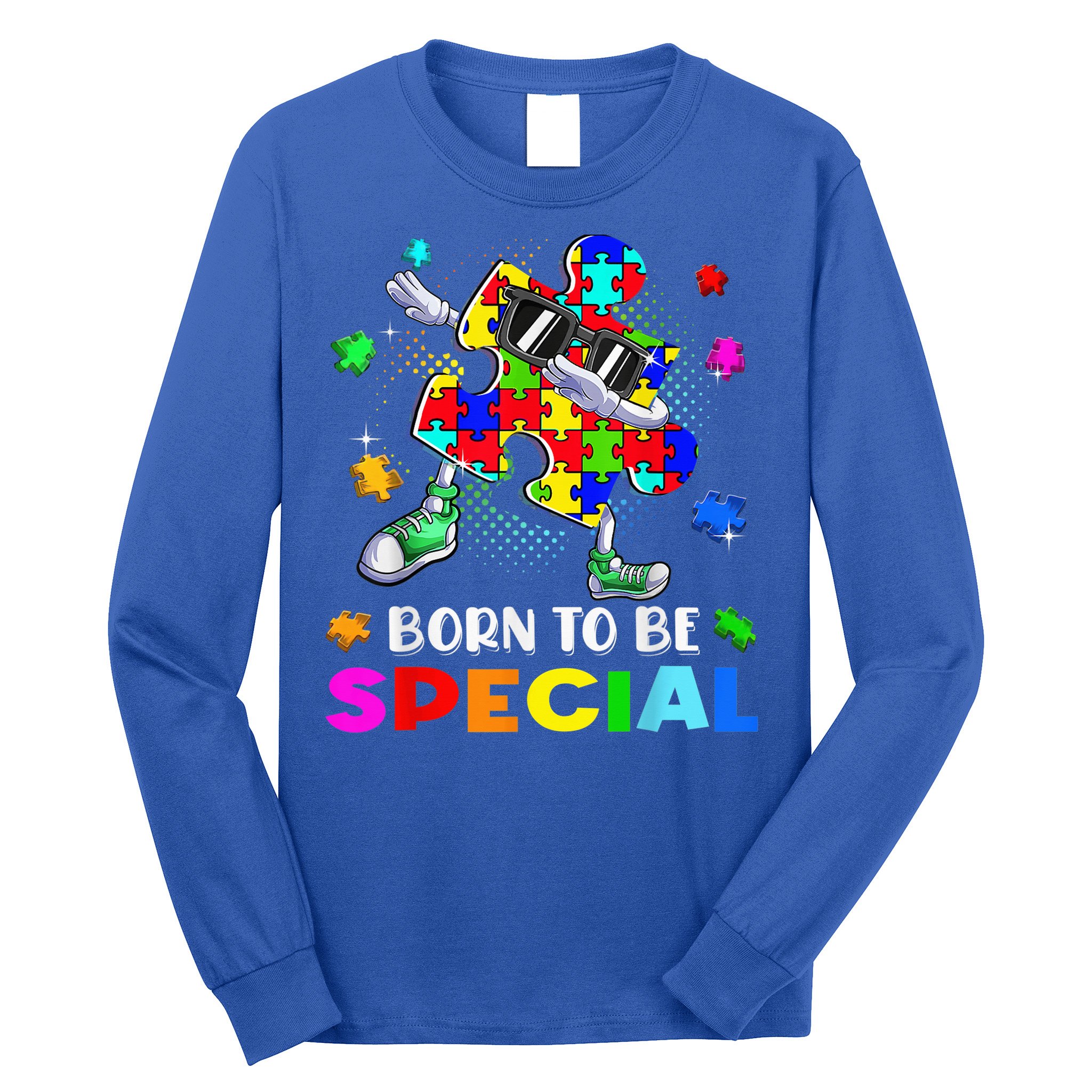 kid Born Special Dabbing Puzzle boy Autism Awareness Long Sleeve Shirt