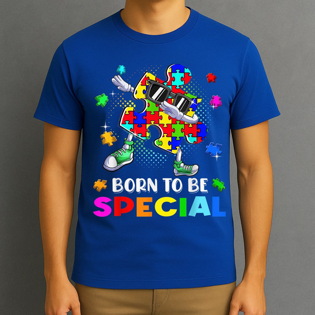 kid Born Special Dabbing Puzzle boy Autism Awareness T-Shirt