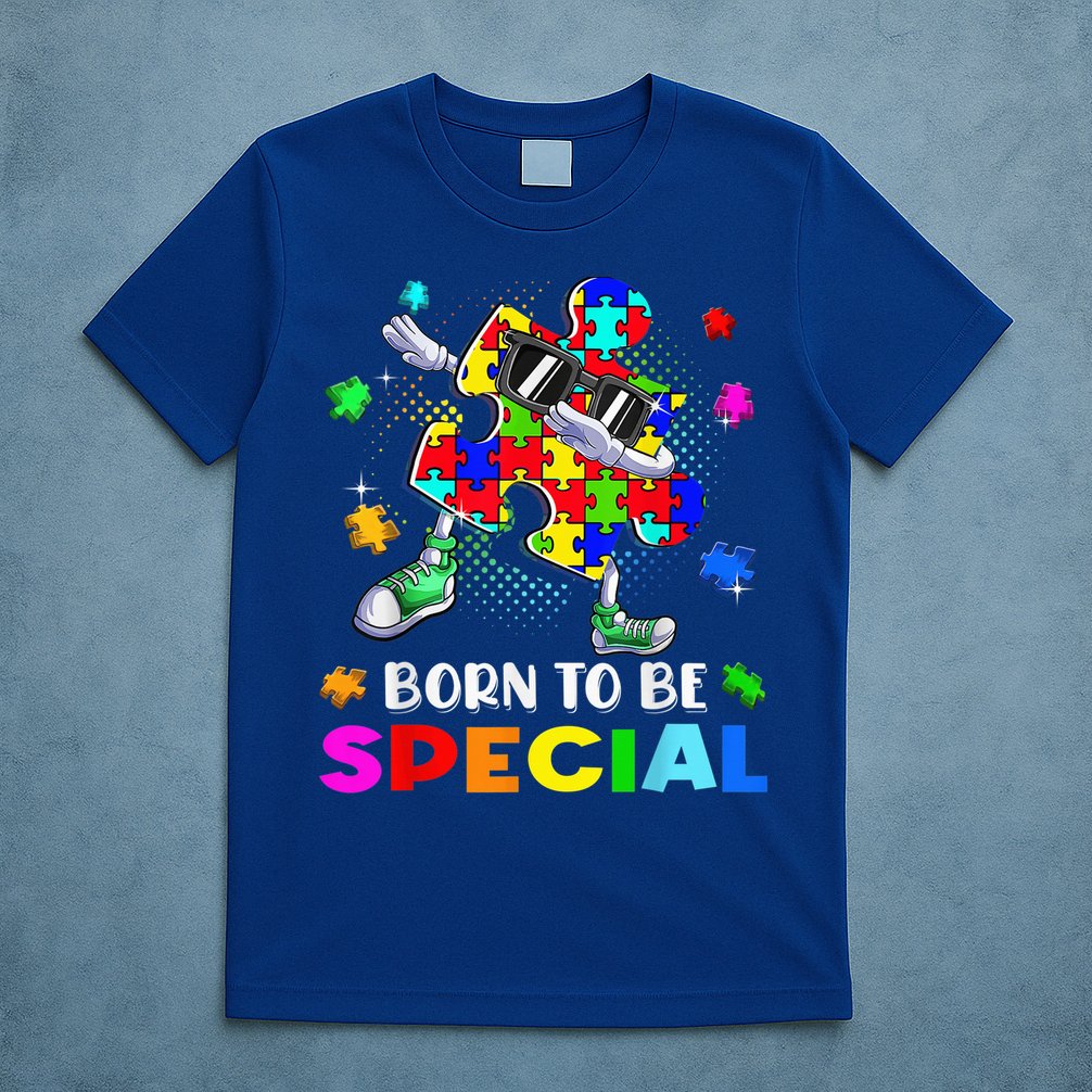 kid Born Special Dabbing Puzzle boy Autism Awareness T-Shirt