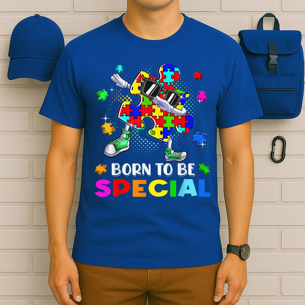 kid Born Special Dabbing Puzzle boy Autism Awareness T-Shirt