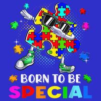 kid Born Special Dabbing Puzzle boy Autism Awareness T-Shirt
