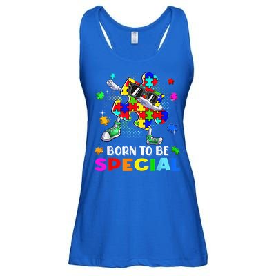kid Born Special Dabbing Puzzle boy Autism Awareness Ladies Essential Flowy Tank