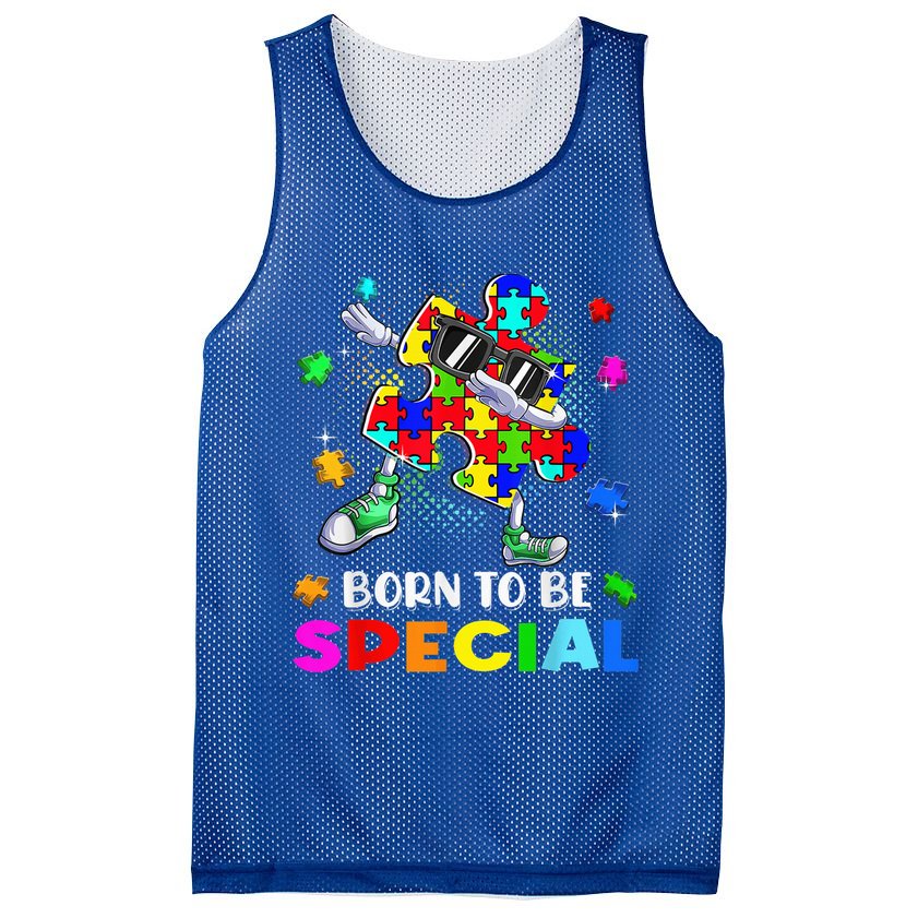 kid Born Special Dabbing Puzzle boy Autism Awareness Mesh Reversible Basketball Jersey Tank