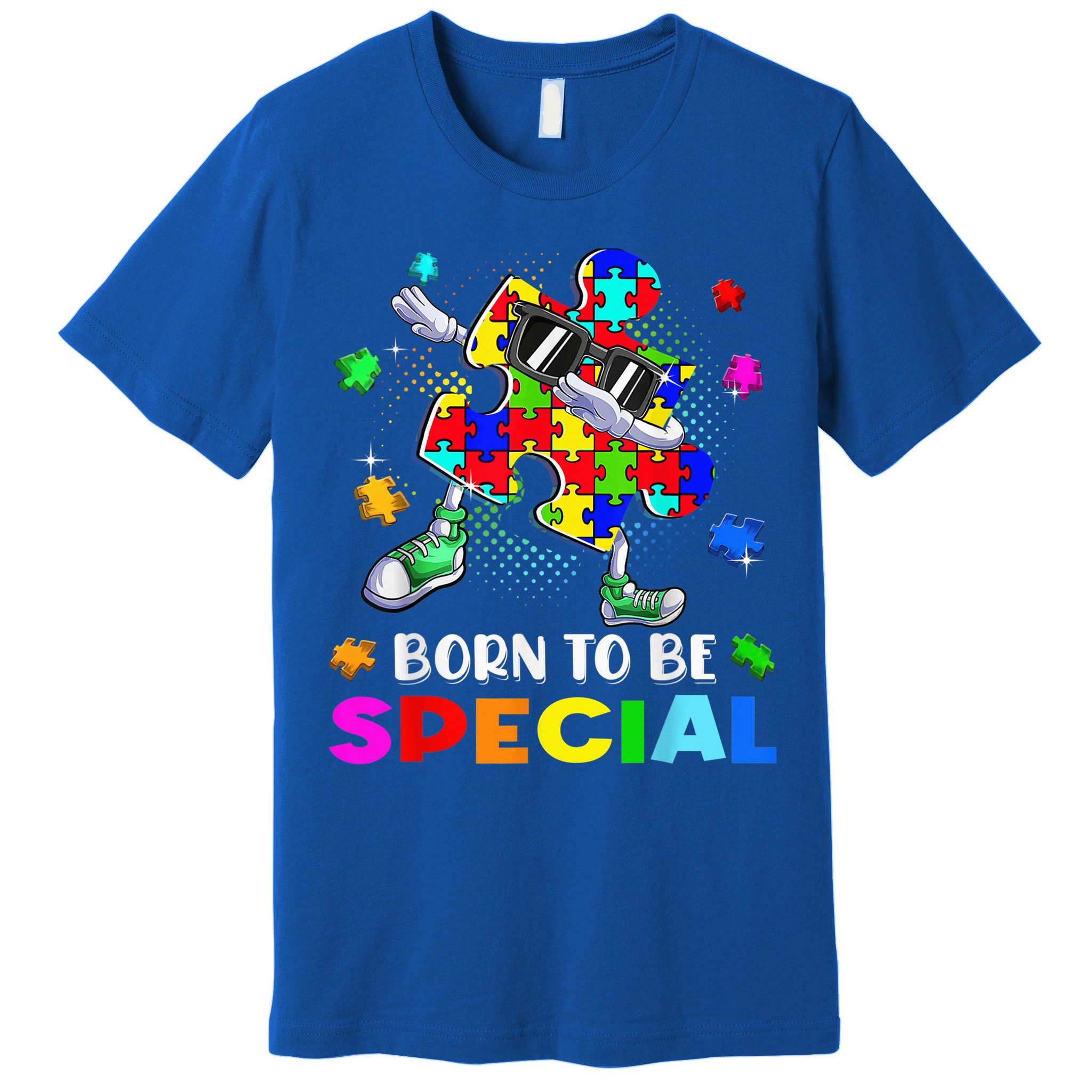 kid Born Special Dabbing Puzzle boy Autism Awareness Premium T-Shirt