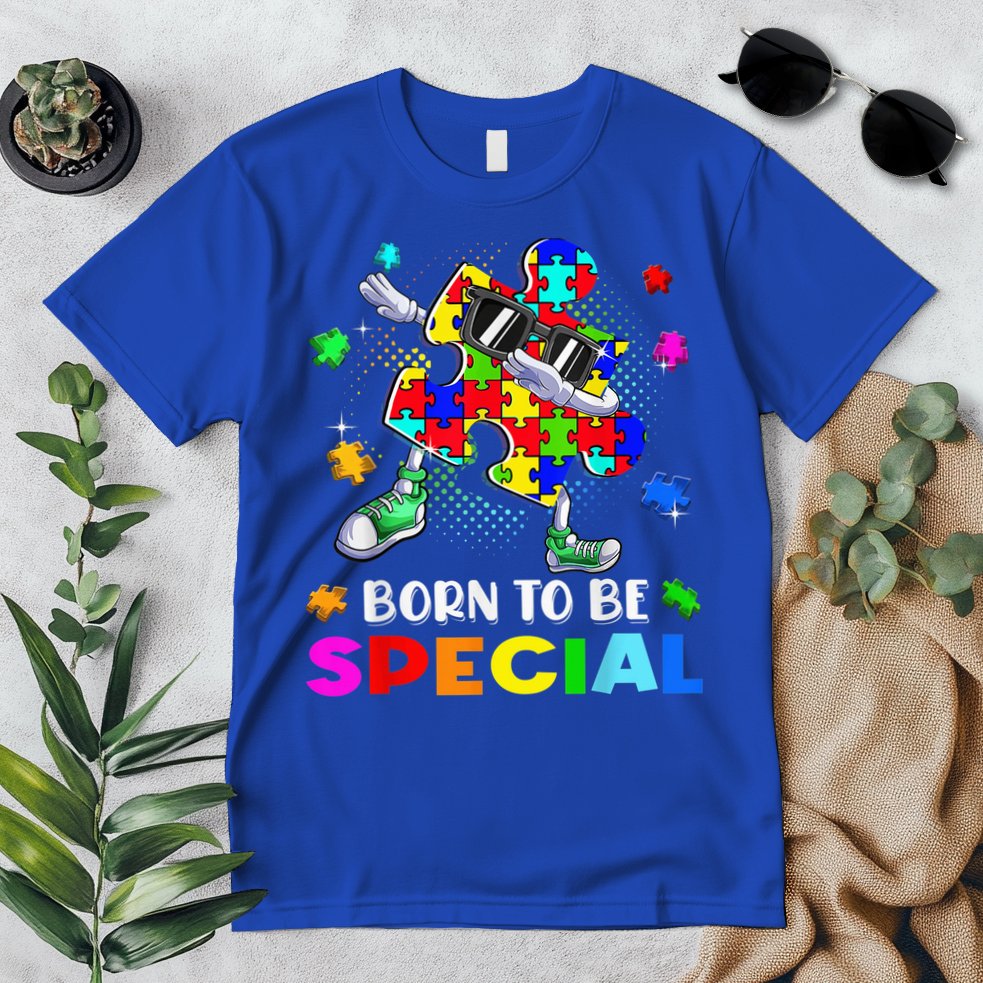 kid Born Special Dabbing Puzzle boy Autism Awareness Premium T-Shirt