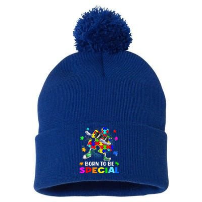 kid Born Special Dabbing Puzzle boy Autism Awareness Pom Pom 12in Knit Beanie