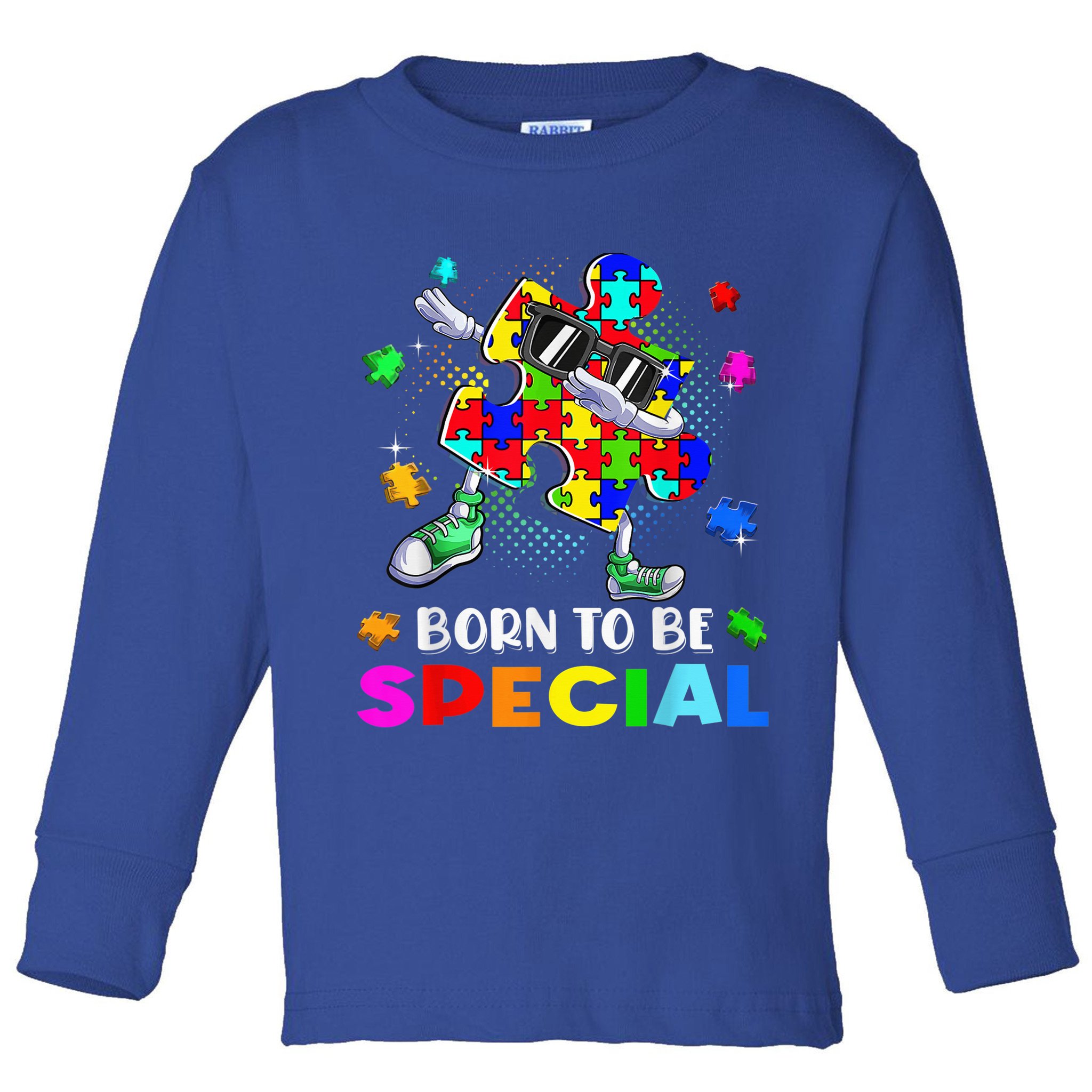 kid Born Special Dabbing Puzzle boy Autism Awareness Toddler Long Sleeve Shirt