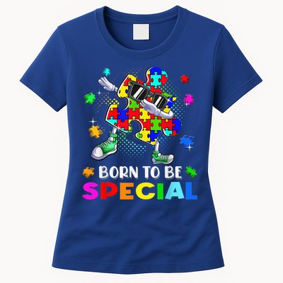 kid Born Special Dabbing Puzzle boy Autism Awareness Womens T-Shirt
