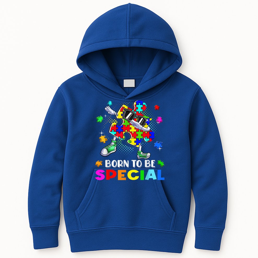 kid Born Special Dabbing Puzzle boy Autism Awareness Kids Hoodie