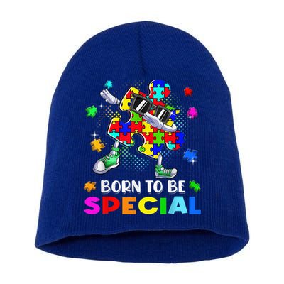kid Born Special Dabbing Puzzle boy Autism Awareness Short Acrylic Beanie