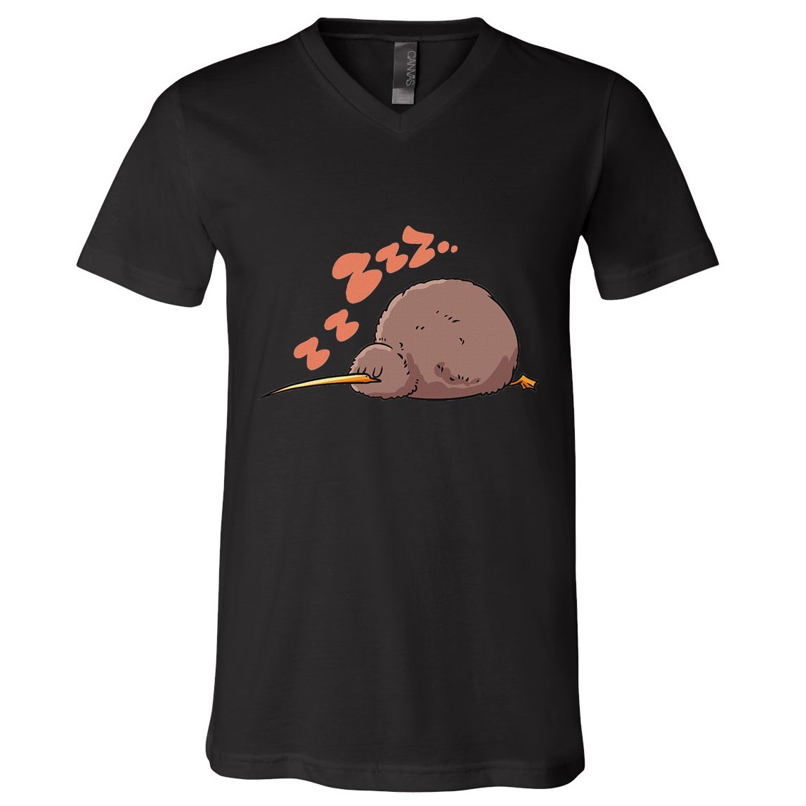 Kiwi Bird Sleeping Tired Pajama Graphic V-Neck T-Shirt