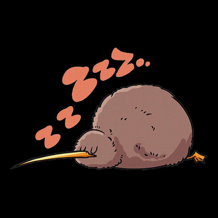 Kiwi Bird Sleeping Tired Pajama Graphic 7-Panel Snapback Hat