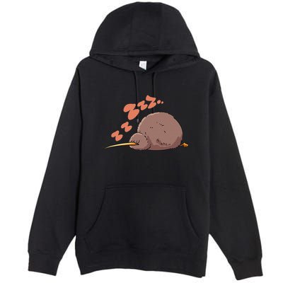 Kiwi Bird Sleeping Tired Pajama Graphic Premium Pullover Hoodie