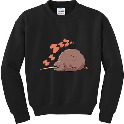 Kiwi Bird Sleeping Tired Pajama Graphic Kids Sweatshirt