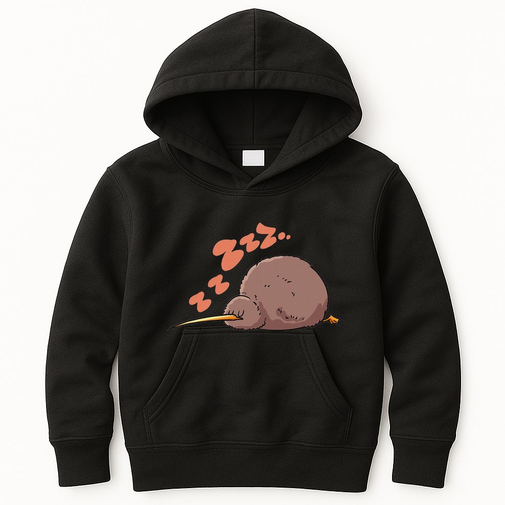Kiwi Bird Sleeping Tired Pajama Graphic Kids Hoodie